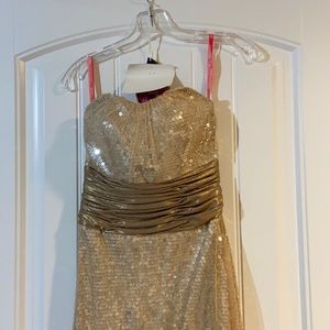 Gold prom dress long
